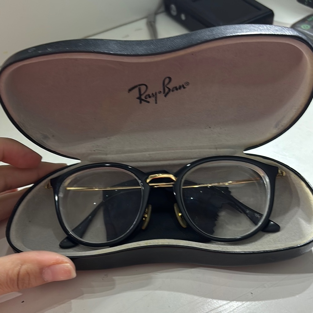 Ray-Ban Black Frame Glasses with Gold Details